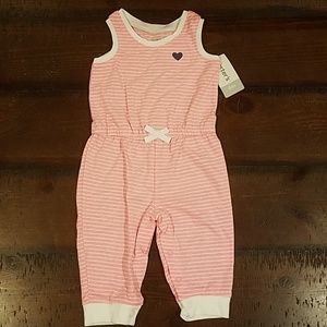 Carter's pink and white striped romper
